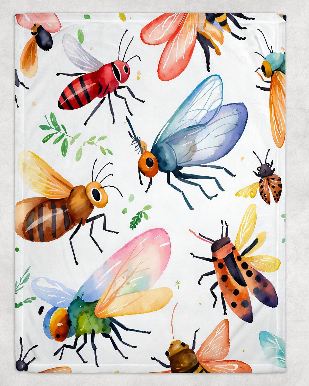 Bugs, Insects Bug Baby Blanket, Security Blanket Nature, Science Bug ...