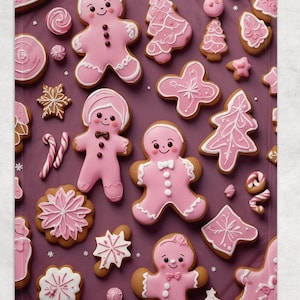 Pink Gingerbread Aesthetic Fleece Blanket | Cozy Gingerbread Holiday Dorm Room Blanket | Holiday Gift ideas for Roommate