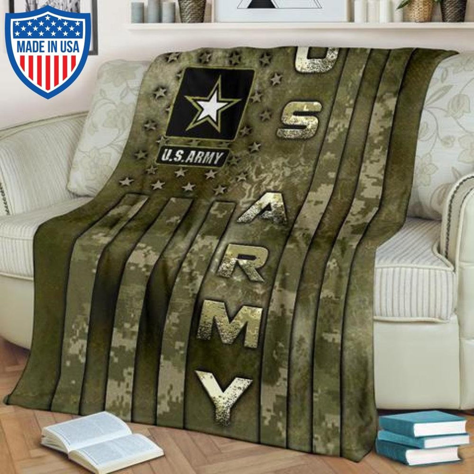 US Army Veteran Blanket Military Veteran Bedding Quilt Throw Etsy