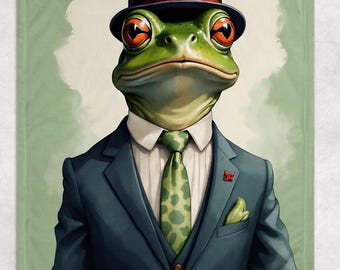 Socialism Frog Blanket Vintage Frog Meme Fleece Throw Blanket: Man I Love Frogs Blanket, About to do a socialism, Retro Frog Meme Decor