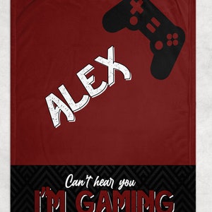 Video Game Blanket, Teen Boy Gift, Gamer Gifts, Personalized Name Blanket, Cozy Soft - Custom Colors