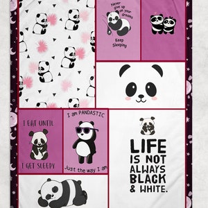 Panda Bear Blanket, Cute Panda Throw Blanket, Panda Lover Blanket, Panda Lover Gift, Panda Gift, Gift for Daughter, Panda Party, Kid Blanket