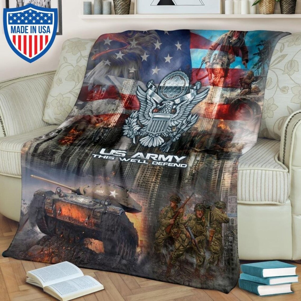 US Army Veteran Blanket Military Veteran Bedding Quilt throw Etsy