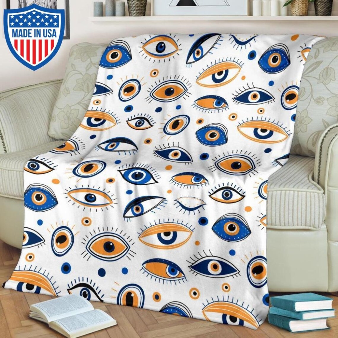 Evil Eye throw blanket Etsy