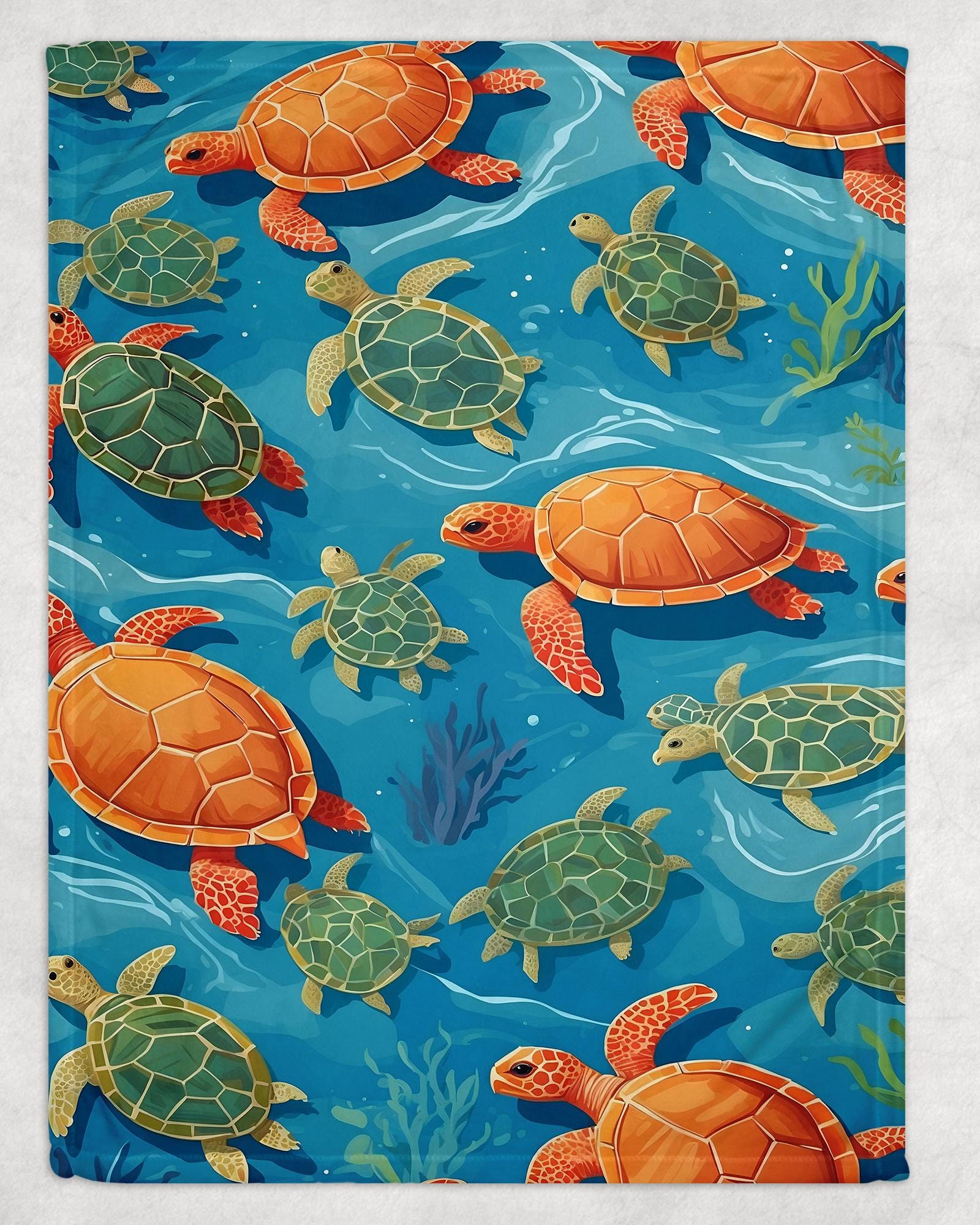 Sea turtle fleece blanket sale