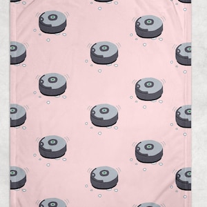 Cute Vacuum Cleaner Blanket for Toddler, Gift for Vacuum Obsessed Kids Throw, Funny Soft Baby Blankie, Cartoon Robot Vacuum Childrens Gift