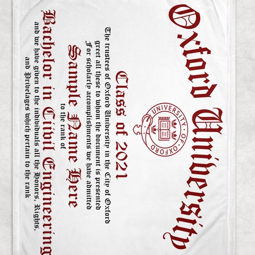 Custom Diploma Print Fleece Blanket graduation Gift Your Etsy