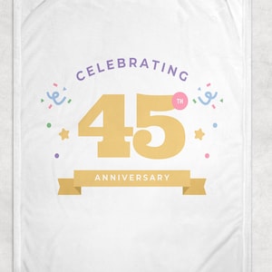 45th Anniversary Gift Idea  Throw Blanket, Couples Gift Wedding Anniversary Fleece Blanket Gift for Parents