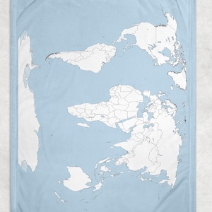 Fleece Blanket - Vintage Blue World Map Travel Decor Coastal Cottage Throw, Home Decor Accent, Travel Lover Gift, Coastal Theme
