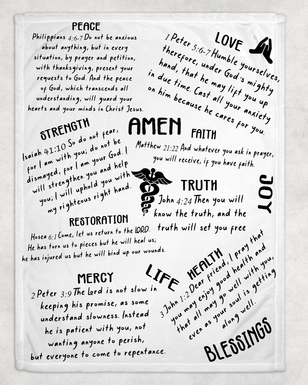 Healing Scriptures Fleece Prayer Blanket Etsy