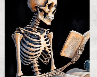 Skeleton Reading Throw Blanket, Book Blanket, Book Lover Gift, Reading Gift, Bookish Gift, Gift For Readers, Favorite Book Blanket For Her