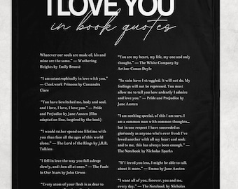 I Love You in Book Quotes Blanket Booklover Quote Bedspread Romantasy Fandom Bookish Merch Romance Reader Light Academia Books Bedroom Gift