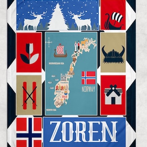 Personalized Norway Heritage Blanket | Custom blanket, Name blanket, Gift blanket