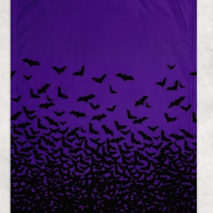 Gothic Bedding Gothic - Purple Haze Bats Fleece Blanket