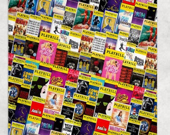 Personalized Theater Blanket, Broadway Playbills, Custom Name Musical Sherpa Fleece Throw