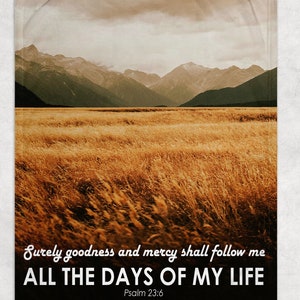 Scripture blanket Christian gifts Christian Housewarming Gift Christian Home Decor Faith gift   Fleece Blanket Psalm 23:6