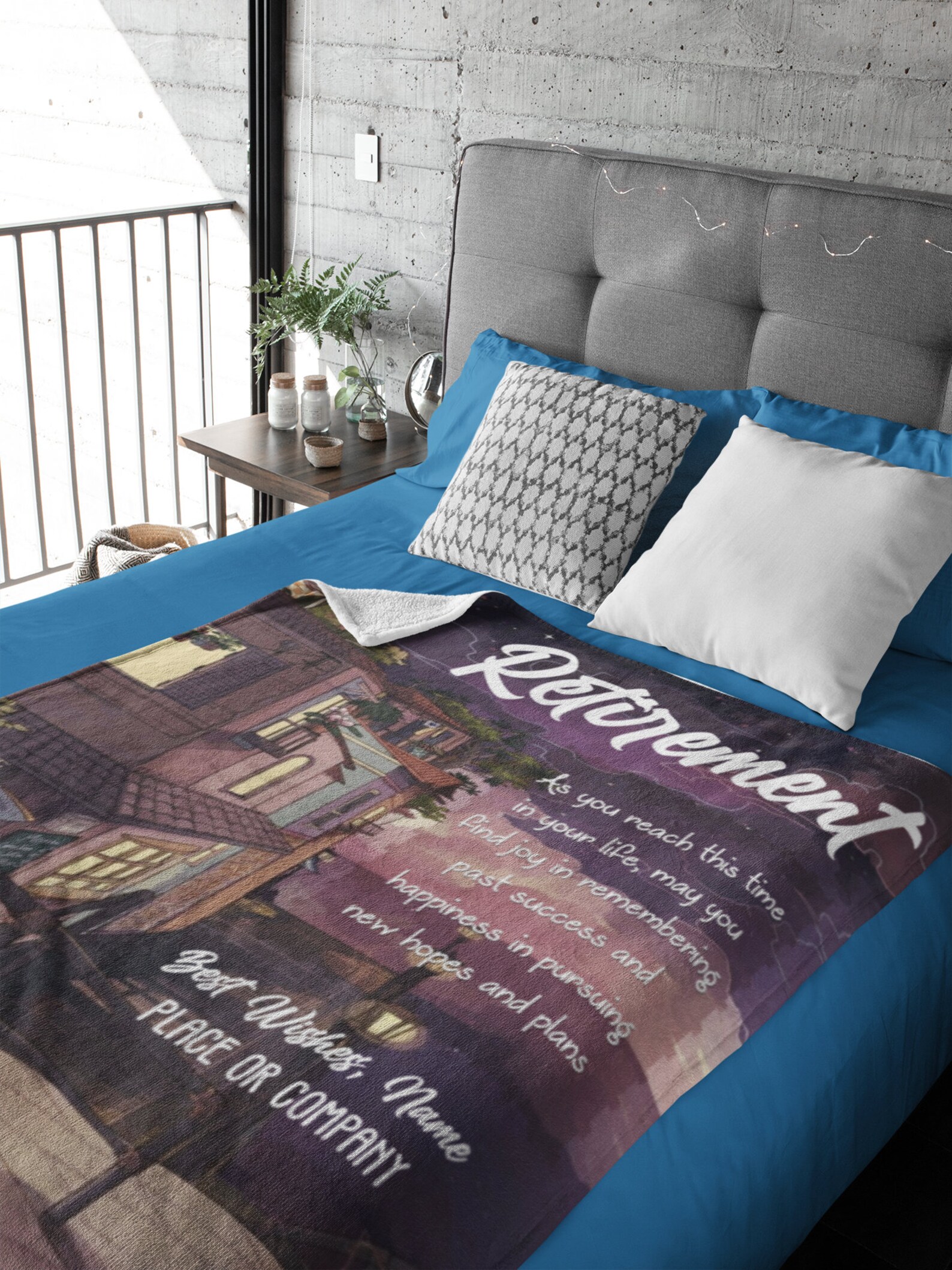Happy Retirement Blanket Personalized Name Blanket Gift Etsy