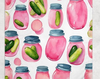 Pickle Blanket   Pickle Lover Blanket Coquette Bow Pickle Jar blanket gardening blanket Gift For Her
