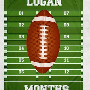 Football Milestone Blanket, Baby Milestone Blanket, Baby Boy Milestone Blanket, Personalized Monthly Baby Blanket, Sport Milestone Blanket