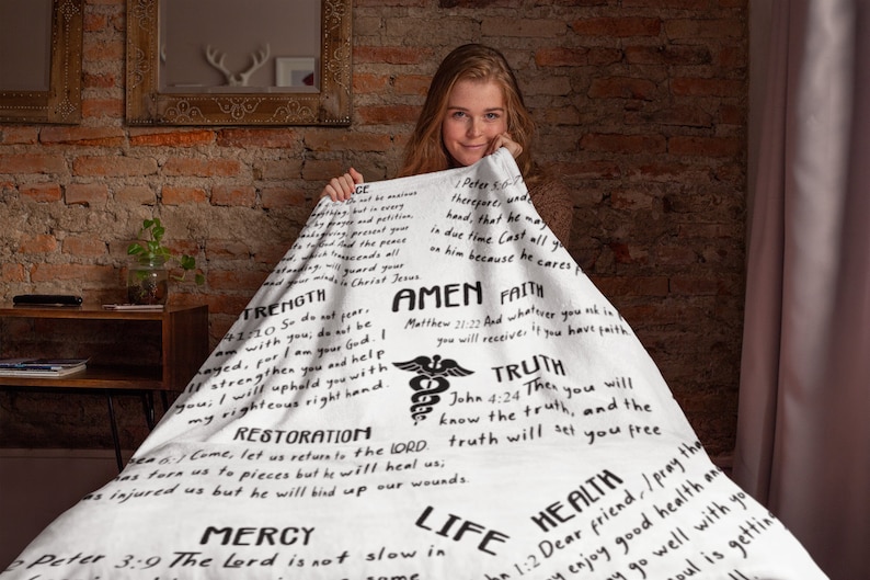 Healing Scriptures Fleece Prayer Blanket Etsy