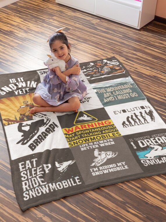 Snowmobile Fabric For Fleece Blankets