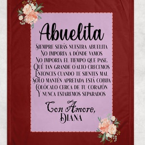 Abuela Gift for Grandma Blanket Abuelita Christmas Gift for Grandma Personalized Throw Blanket in Spanish Custom Gift for Grandmother Gift
