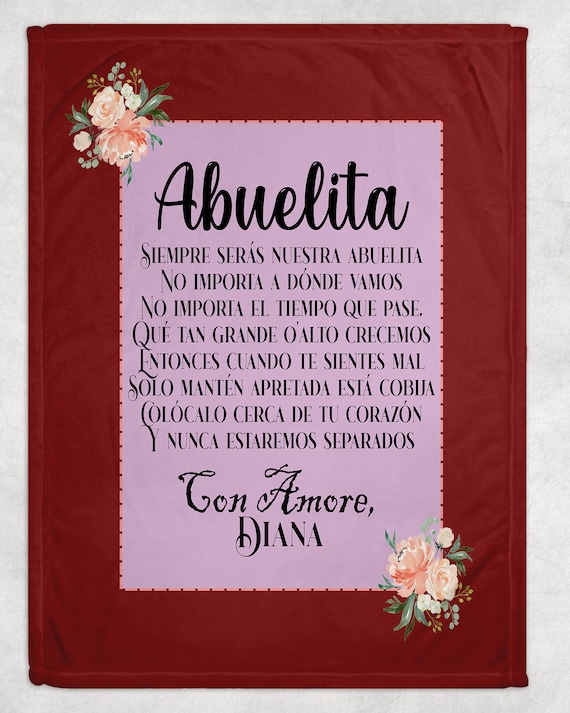 Abuela Gift for Grandma Blanket Abuelita Christmas Gift for Grandma  Personalized Throw Blanket in Spanish Custom Gift for Grandmother Gift 