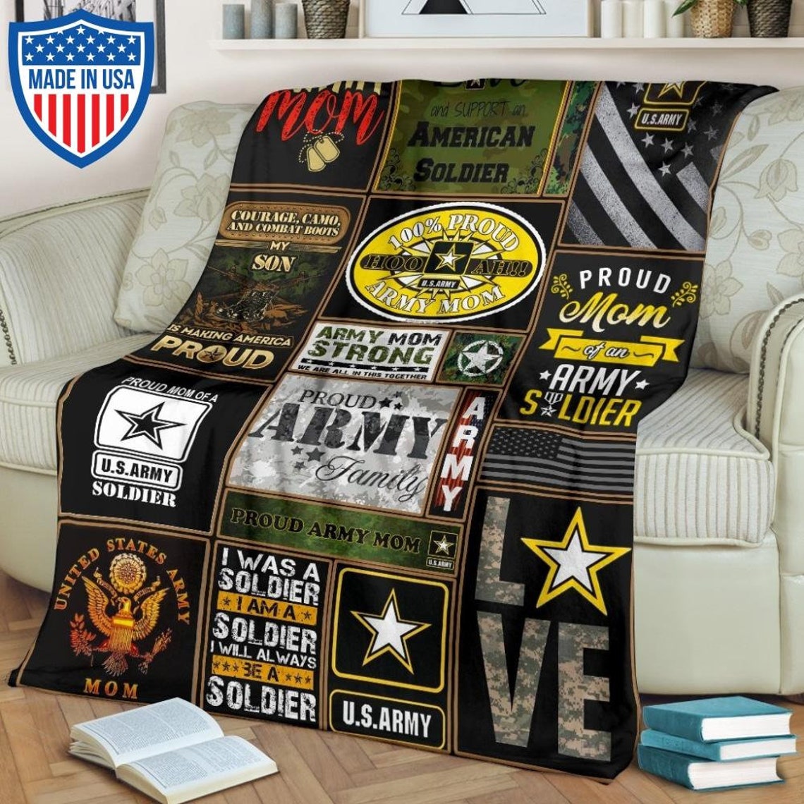 US Army Veteran Blanket Military Veteran Bedding Quilt throw Etsy