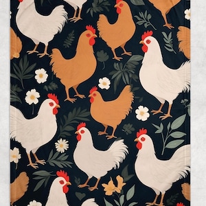 Funny Chicken Blanket, Cute Chicken Blanket, Chicken Lover Gift, Blanket For Farmer, Farmhouse Decor, Blanket For Girl,Christmas