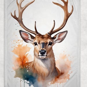 Deer Blanket, Deer Antler blanket, Blanket For Baby, Hunter Nursery Theme, Baby Boy Shower Gift