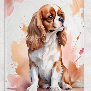 Cavalier King Charles Spaniel Soft Fleece Baby Blanket | Dog Nursery Decor | Pet Unisex Baby Shower Gift