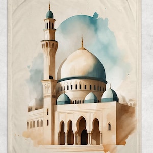 Palestine Fleece Blanket, Palestine Mosque Blanket, Protest Blanket, Free Palestine Blanket, Middle Eastern Decor, Cozy Night Gift