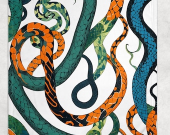 Snake Fleece Blanket - Animal Print Snakeskin Décor