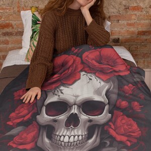 Floral Skull Quilted Blanket NCU0DV477 main image 0