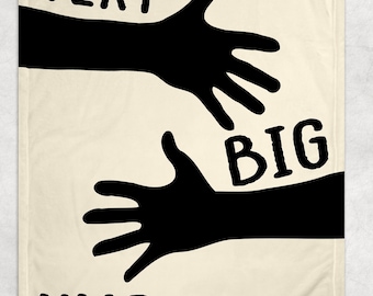 Very Big Hug — Black and White Fleece Throw Blanket  Send Hugs - Best Friend Birthday Gifts - Going Away Gift