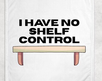 I Have No Shelf Control Blanket, Funny Book Lover Gift, Reading Throw with Open Book and Flowers, Cozy Librarian Blanket Reader