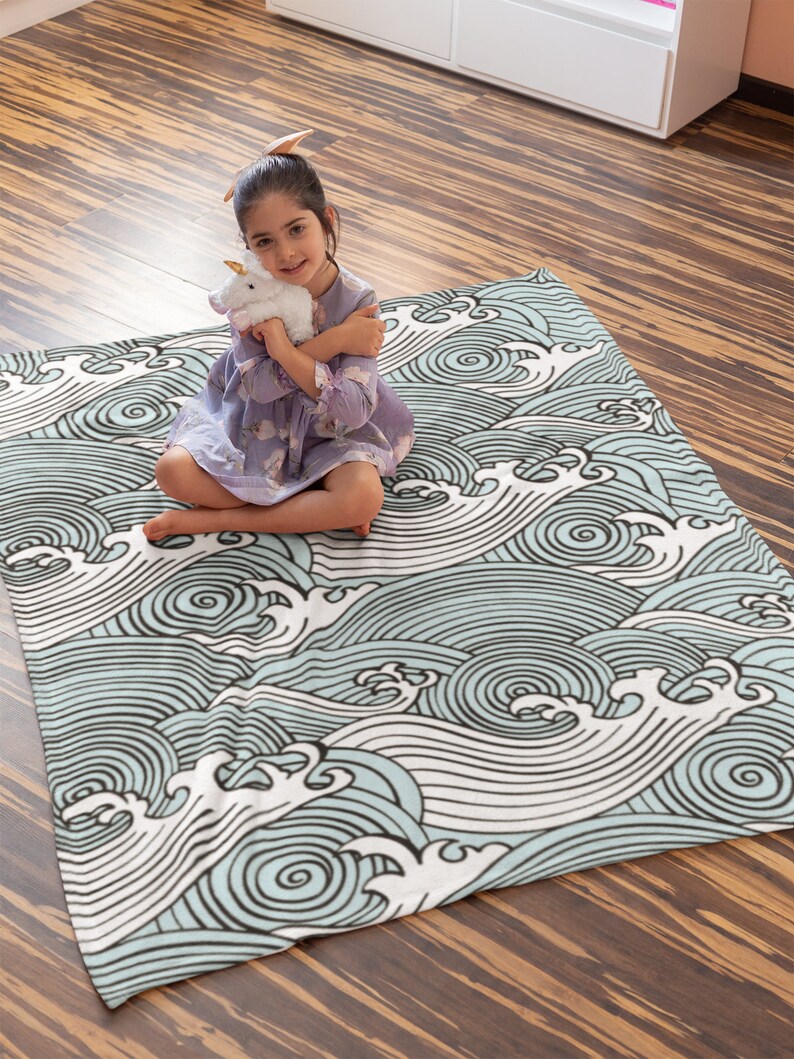 Personalized Baby Blanket Waves Baby Blanket Surf Baby Etsy