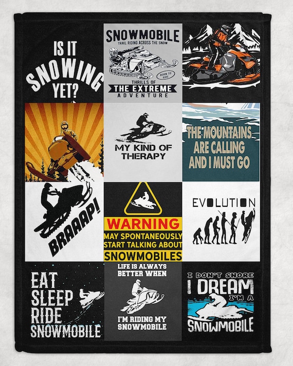 Snowmobile Fabric For Fleece Blankets
