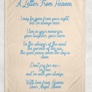 Una lettera dal cielo coperta, coperta per la memoria, coperta per la famiglia, coperta per regalo