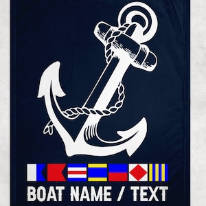 Personalized Boat Fleece Blanket, Custom Boat Throw Blanket, Sailing Gift, Yacht Blanket, Nautical Gift, Custom Blanket for Boat