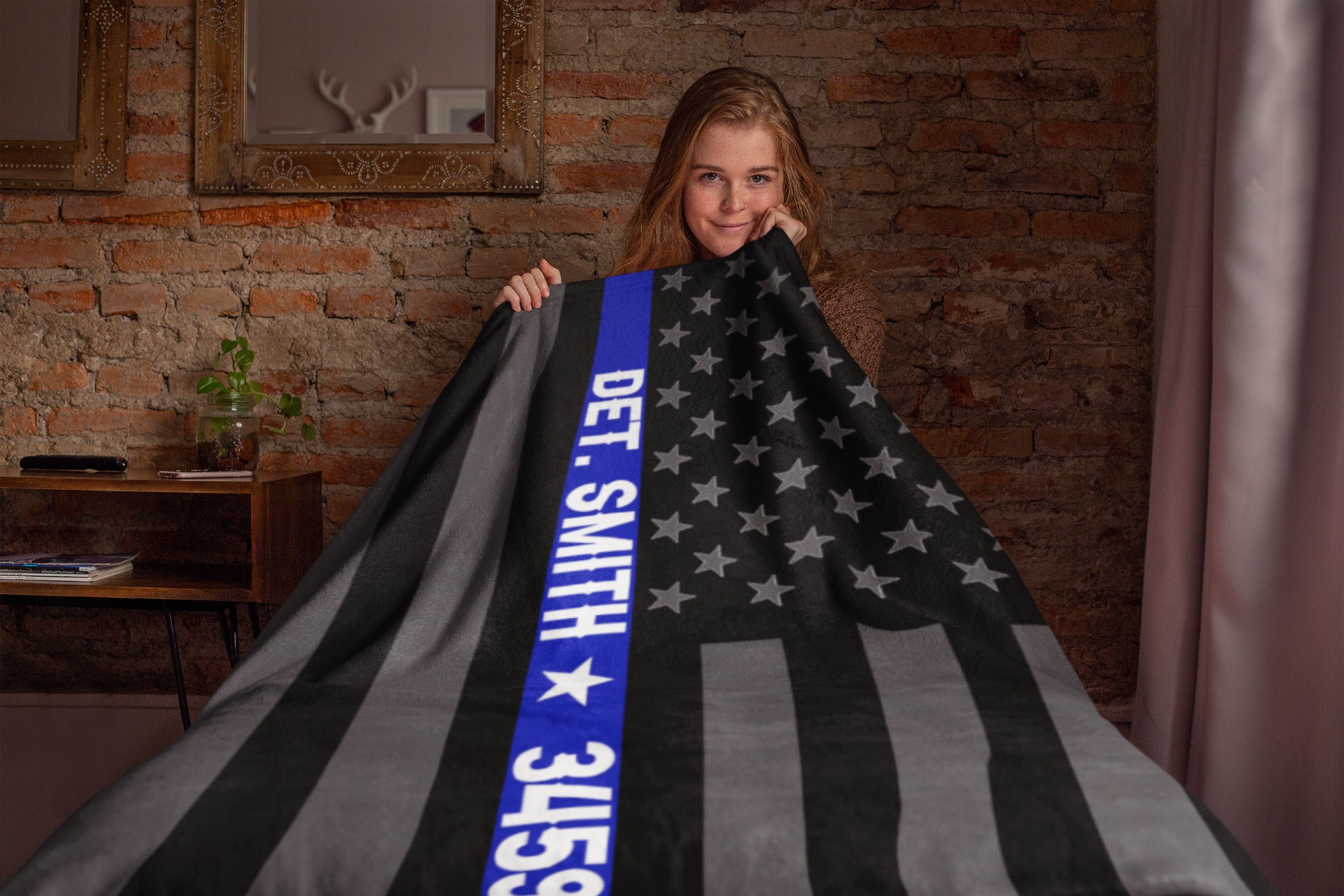 Thin Blue Line Police Decke – Weiche Überwurfdecke Als Geschenk Für Polizei-Fans & Beamte