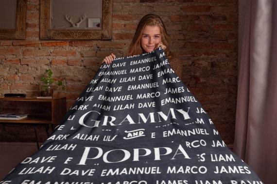 Personalized Grandparent Blanket Personalized Grandma Blanket Grandparent Gift Grandkid Blanket Gifts for Grandma Grandma Gift Etsy Israel