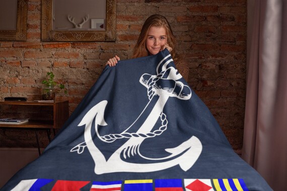 Personalized Boat Fleece Blanket Custom Boat Throw Blanket