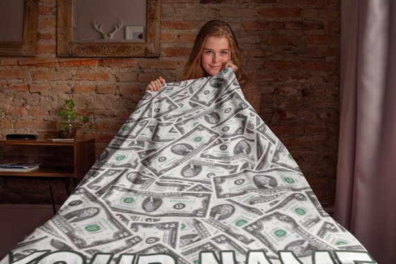 Money Blanket - Money Printed Blanket - Dollar Banknotes Money Blanket - Money Printed Blanket - Dollar Banknotes