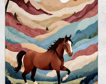 Horse Blanket, Horse Baby Blankets, Horse Lover Gift, Horse Throw Blanket, Horse Gift For Girl, Horse Blanket