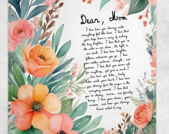 Handwriting Gift | Letter Blanket | Farewell Gift  Throw Blanket | Handwriting Note | Memorial Gift |  Handwriting Gift