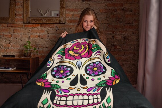 Sugar skull blanket hotsell