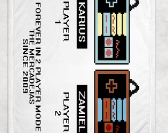 Personalized Video Games Blanket, Gamer Gifts, Game Room Decor, Video Game Decor, Gamer,Couples Gift, Anniversary