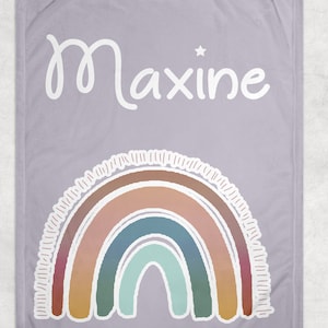 Personalized blanket for kids Boho Rainbow Blanket with Custom name Fleece blankets for girls toddler girl Christmas birthday gift