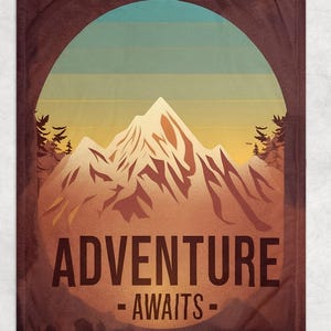 Adventure Awaits Baby Blanket, Funny Gift Blanket, Adventure Awaits Boys Blanket,Camping Blanket,Mountain Blanket